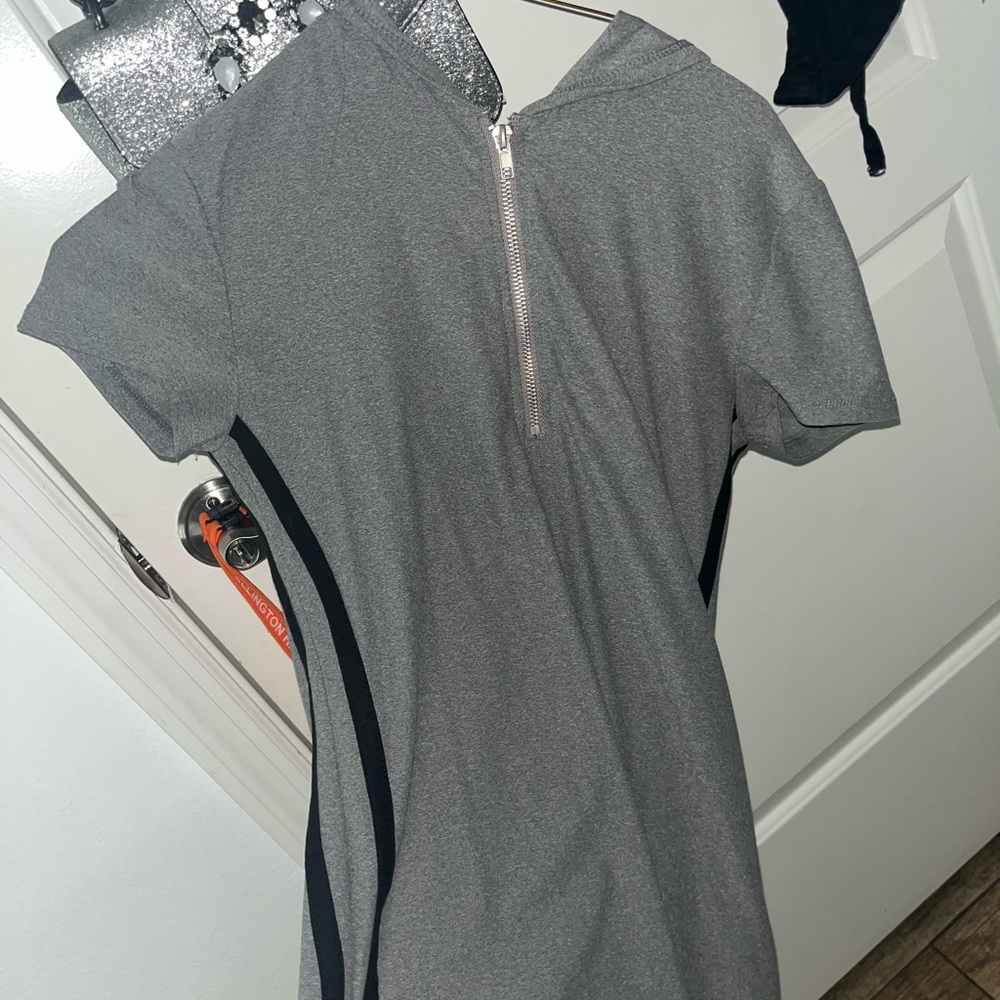 No Boundaries Heather Gray Zip-Up Top